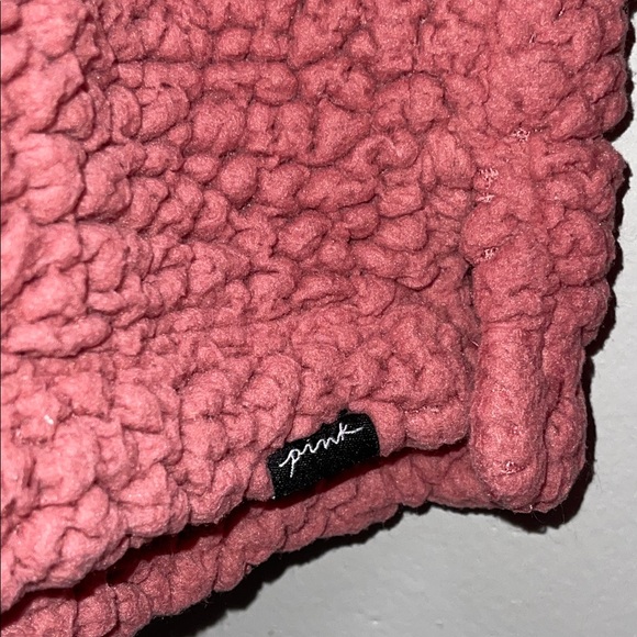 PINK VS Sherpa Fleece 2-Tone Half Zip Hoodie - Picture 2 of 7